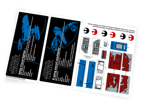 Custom stickers for Star Wars Set 75364 E-wing Vs Shin Hati's Starfighter +Bonus - Bild 1 von 4