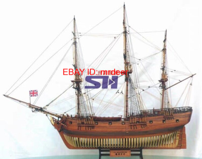 New Hms Druid 1766 Scale 1/50 90Cm Pof Unassembly Cherry Wood Model Ship Kit