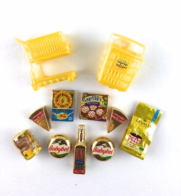 Zuru Mini Brands Gold Rush Lot Food Shopping Carts Gevalia Bagel Bites Cheese