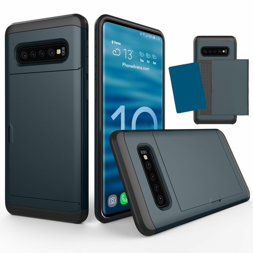 For Samsung S10 5G S10e S10 Plus Shockproof Hard Phone Case with Card Holder - Picture 55 of 89