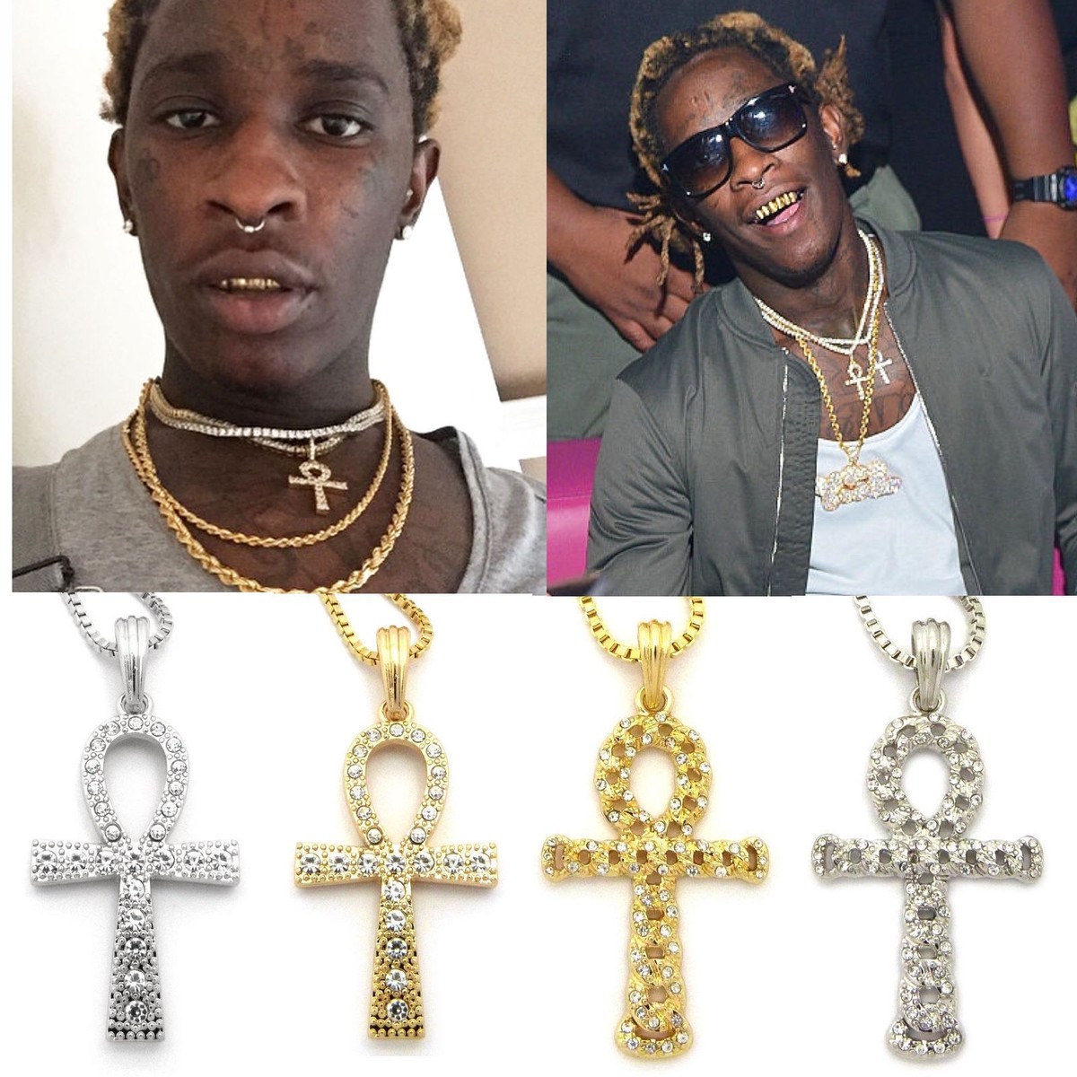 【韓国 NUMBERING】#7721 Mini Screwd Cross Necklace 7721 - NUMBERING