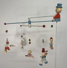 IRMI Nursery Originals Hand Painted Wooden CIRCUS Baby Crib Mobile - #801