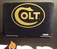 Vintage Zippo Lighter Display Card made in 1990's Colt Firearms Cardboard 8"X6"