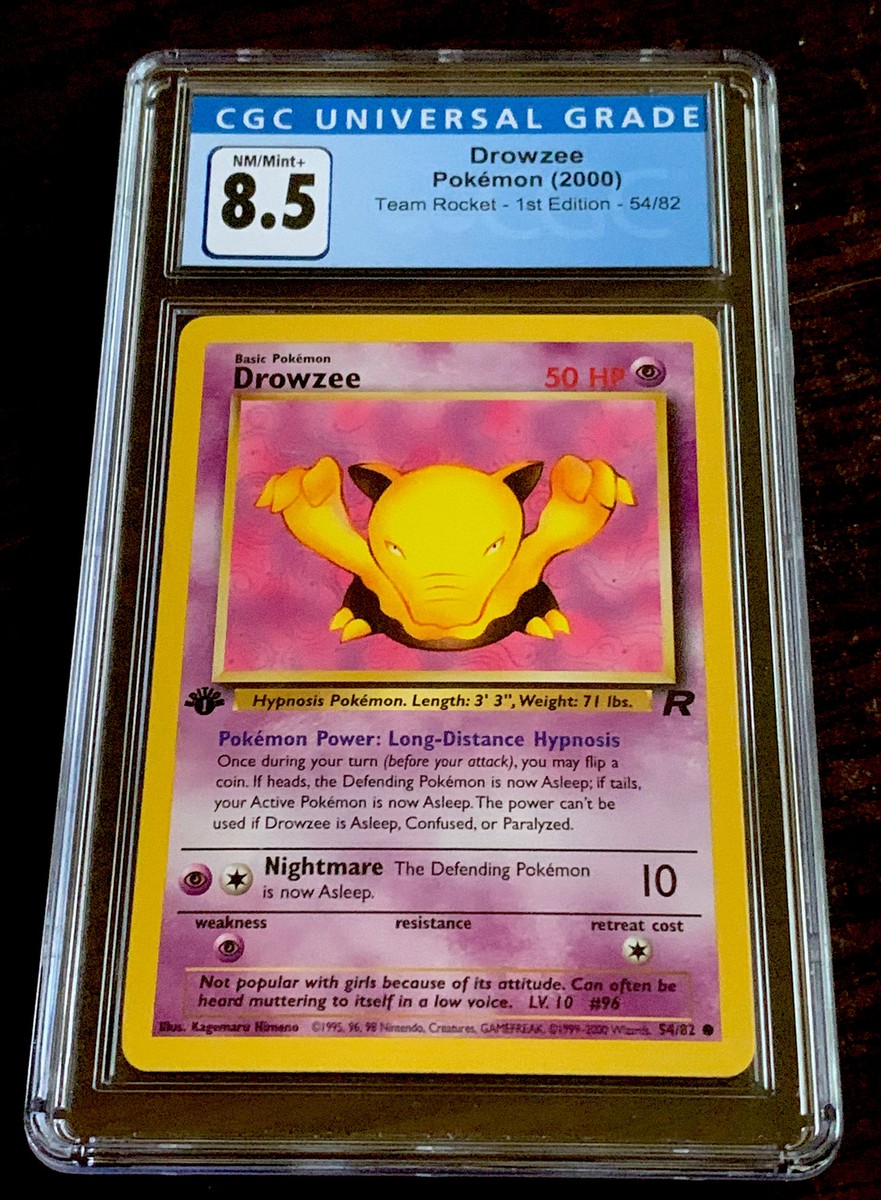 2000 POKEMON TEAM ROCKET DROWZEE #54 CGC 8.5 NM/MINT+. FRESHLY