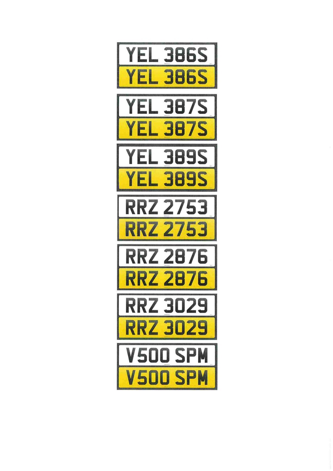 PRIVATE REGISTRATION PLATES FOR SALE eBay