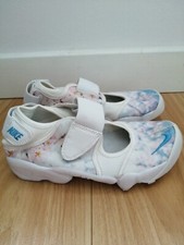 Nike Air Rifts *Rare* Blue & Pink Floral White Split Toe Trainers -Size 3.5  VGC
