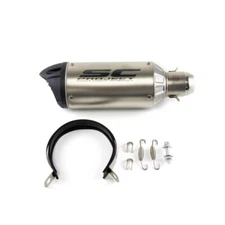 Slip-on 51mm 2" Universal Motorcycle Exhaust Muffler Pipe Tail Tips Silver