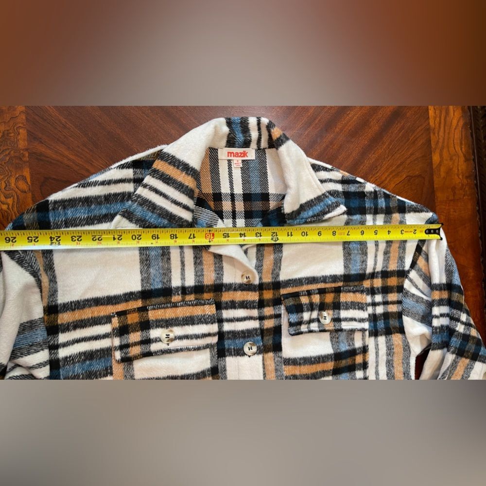 Mazik Multicolor Plaid Pattern Button Shacket siz… - image 12