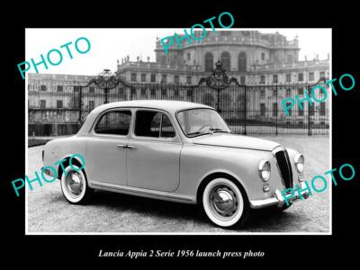 OLD POSTCARD SIZE PHOTO OF LANCIA APPIA 2 SERIE 1956 LAUNCH PRESS PHOTO