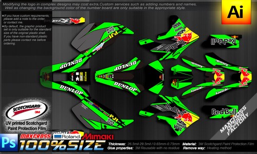 KAWASAKI KLX250 SR/D-Tracker 2005/2004 - 2007 MAXCROSS GRAPHICS KIT DECAL NHR1 - Picture 2 of 2