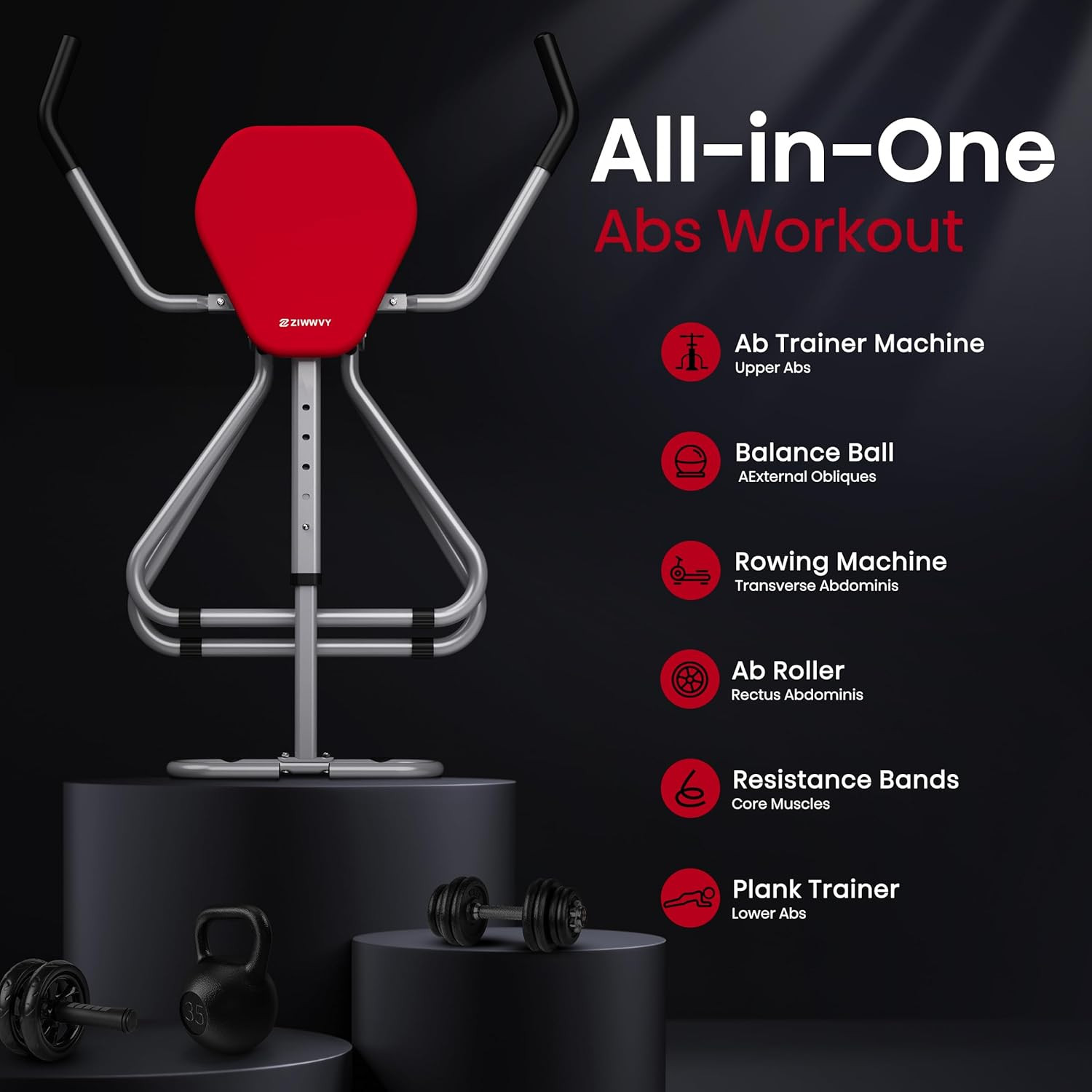 AB Swing Infinity - Foldable Home Ab Workout Machine for Core Strength & Fat Los