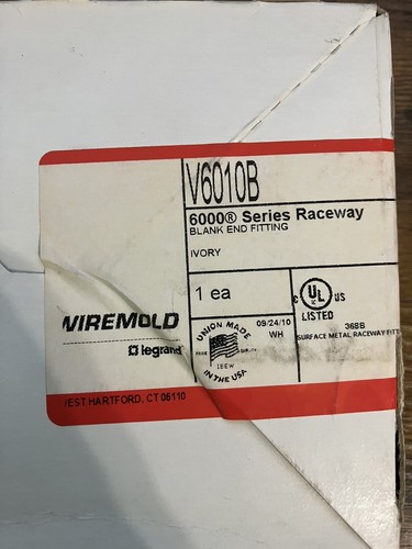 Wiremold V6010B Ivory Blank End Fitting for 6000 series raceway - NEW - Picture 2 of 2