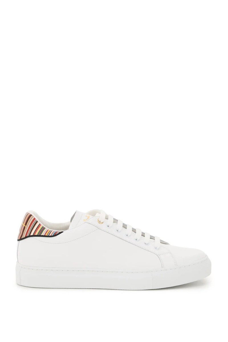 $475 PAUL SMITH Beck Leather Signature Stripe Sneakers US 13 White Leather  main image 3