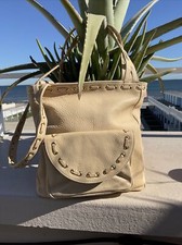 Franco Bellini leather handbag, designer, Italy , butter soft, mint cond. beige