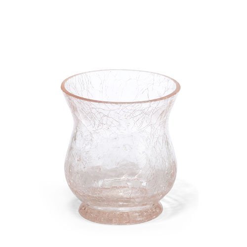 YANKEE CANDLE PORTA CANDELE VOTIVA VETRO ROSA CRACKLE 1285671 - Foto 1 di 1