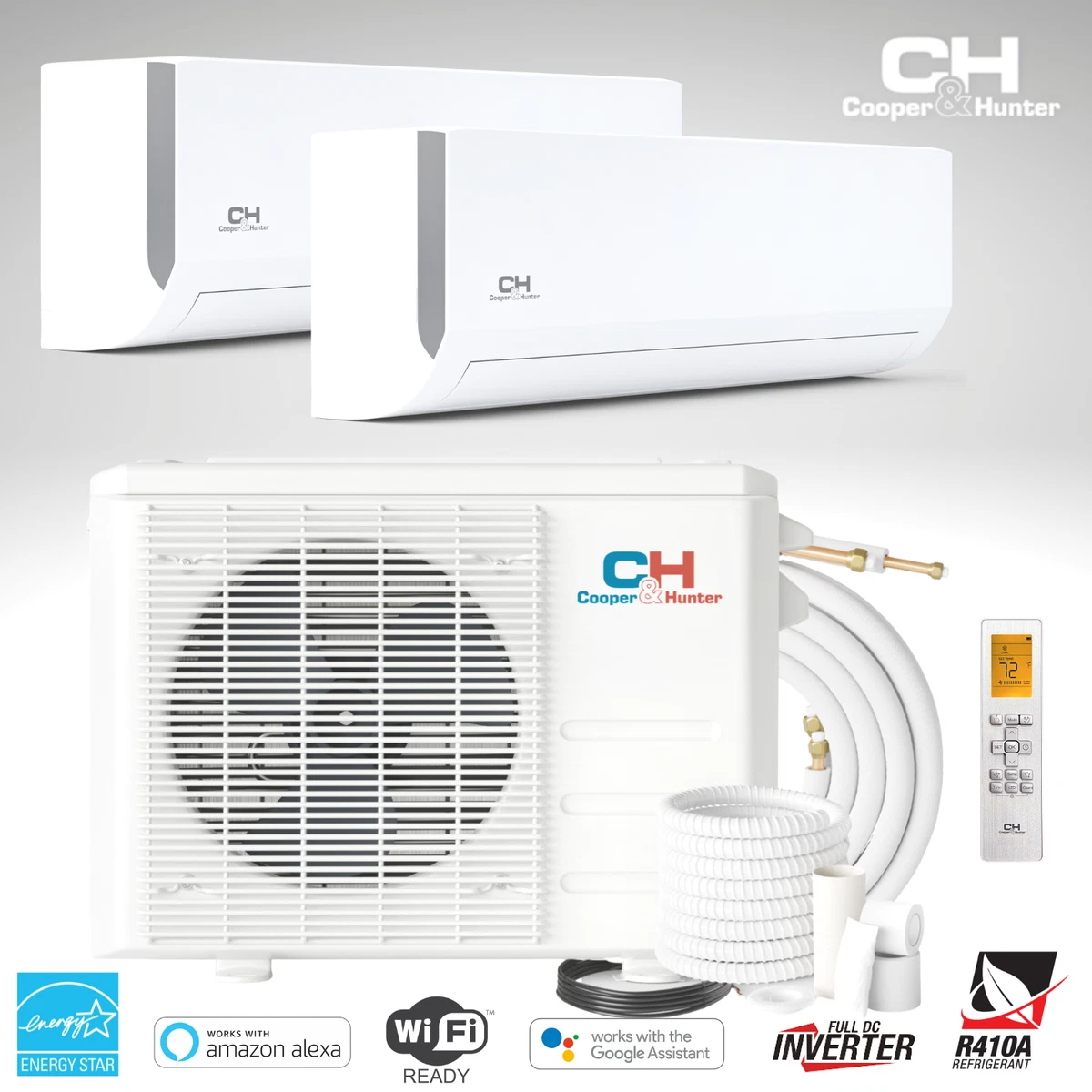 18000 BTU 230V Dual 2 Zone Mini Split Heat Pump Air Conditioner 22.5 SEER |  eBay