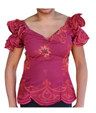Maroon African Lace Top