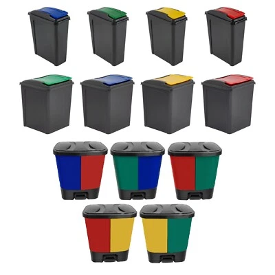 WHAM Pattumiera in plastica 25L, 37L, 50L riciclo rifiuti cucina giardino