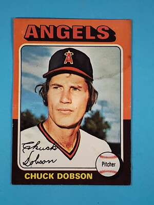 1975 Topps Mini Chuck Dobson California Angels #656 GOOD+ stain