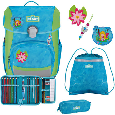 Schulranzen Scout NEO 4er Set, Water Lily, 3 Funny Snaps Move, Der Allrounder