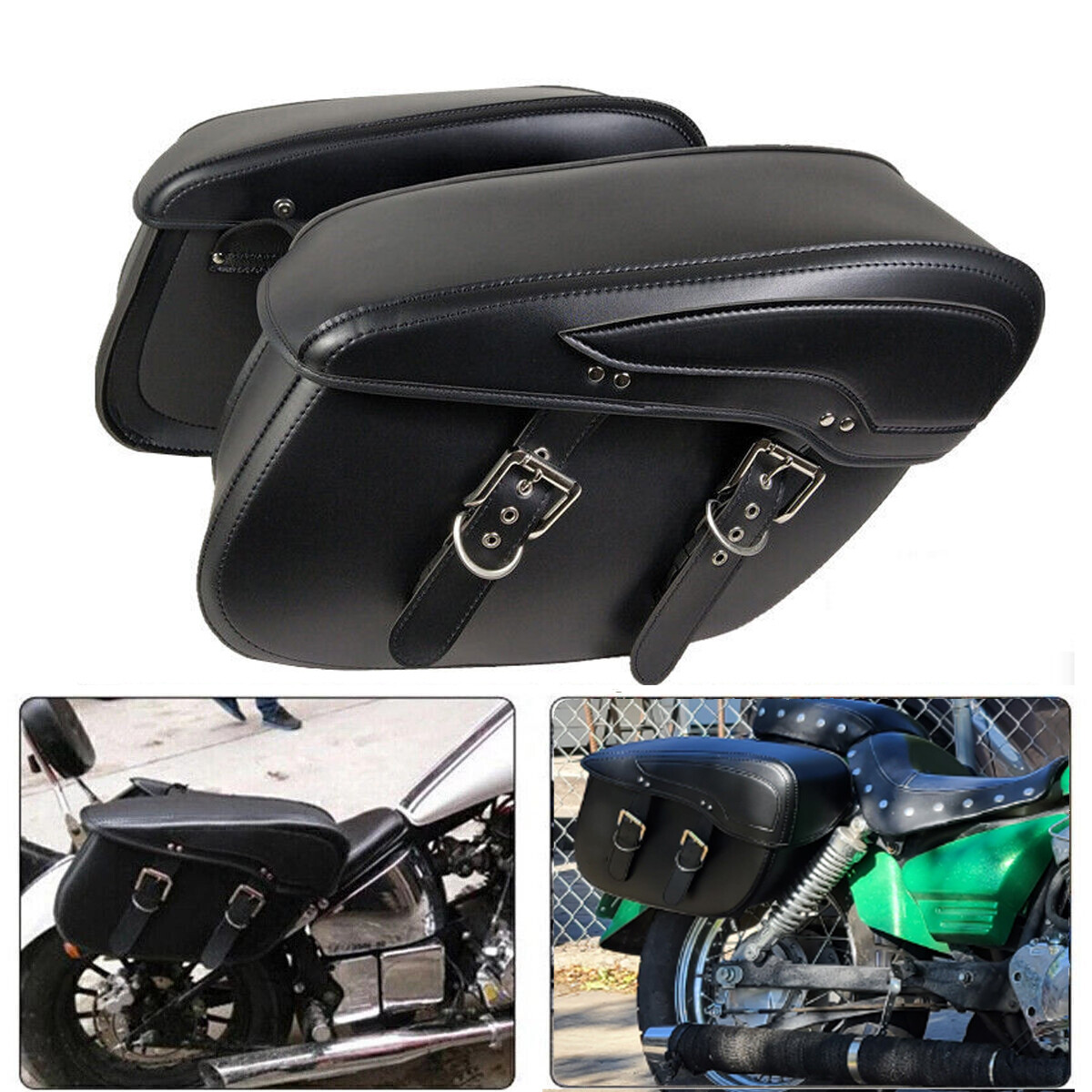 Motorcycle Side Saddle Bags For Honda Shadow Aero Phantom VLX VF VT 600