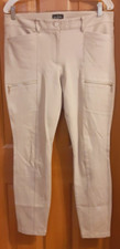White House Black Market Brown Leggings The Skinny Ankle Zipper Pockets Size 10