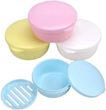 Round Travel Soap Case - 4 Pack Shampoo Bar Holder, Travel Soap Container Round