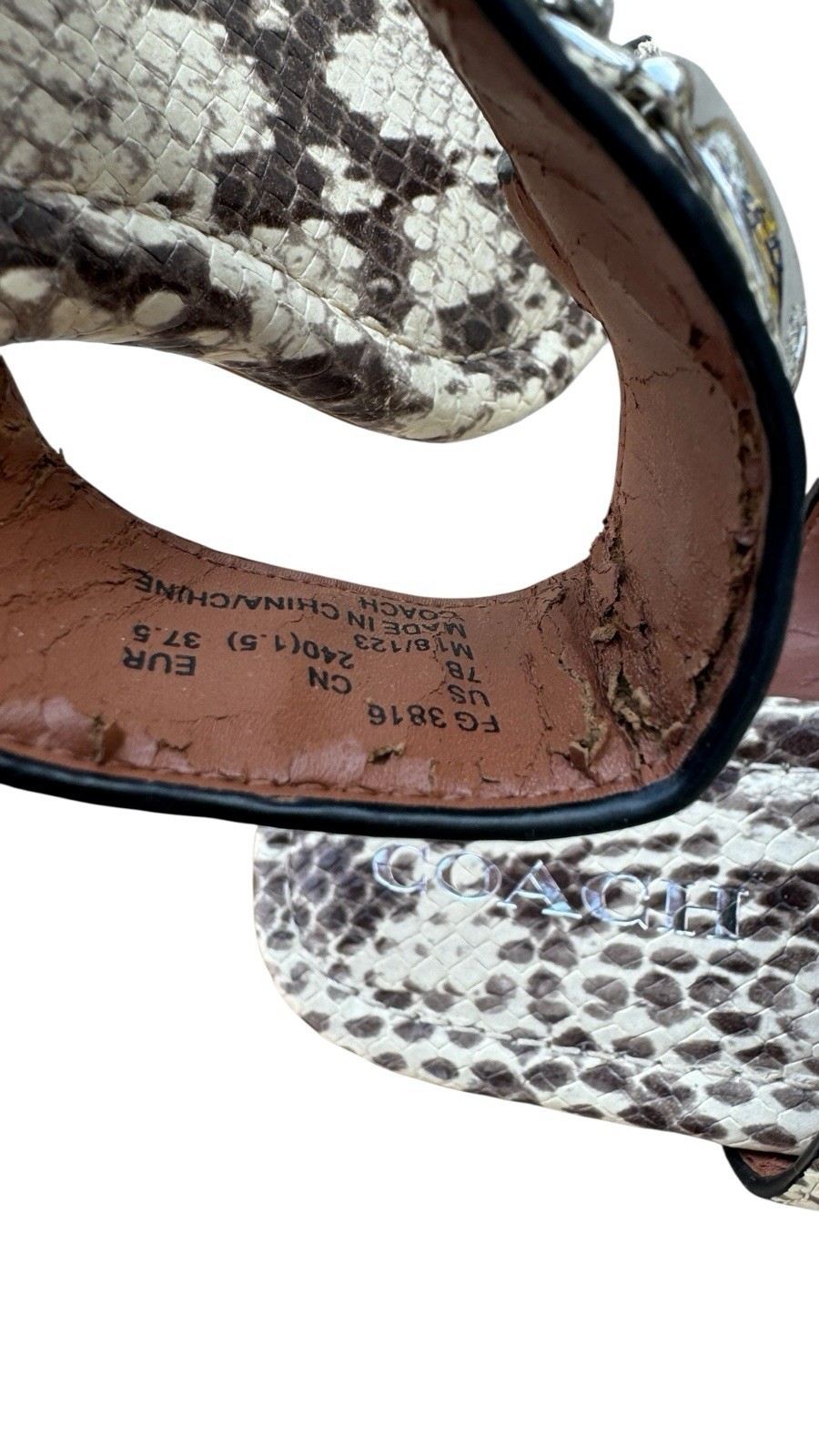 Coach Jaclyn Thong Sandal Python-Embossed Leather… - image 11