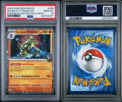 POKEMON DRI EN DESTINED RIVALS #096 TEAM ROCKET'S TYRANITAR PSA 10