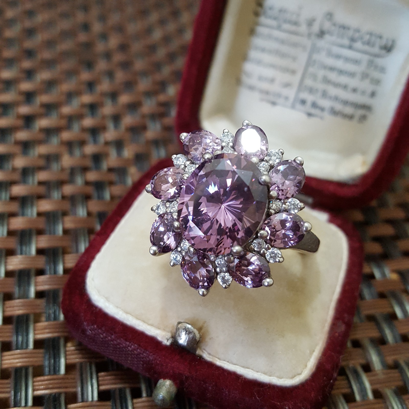 Diamonique Statement Sterling Silver Ring Simulat… - image 1