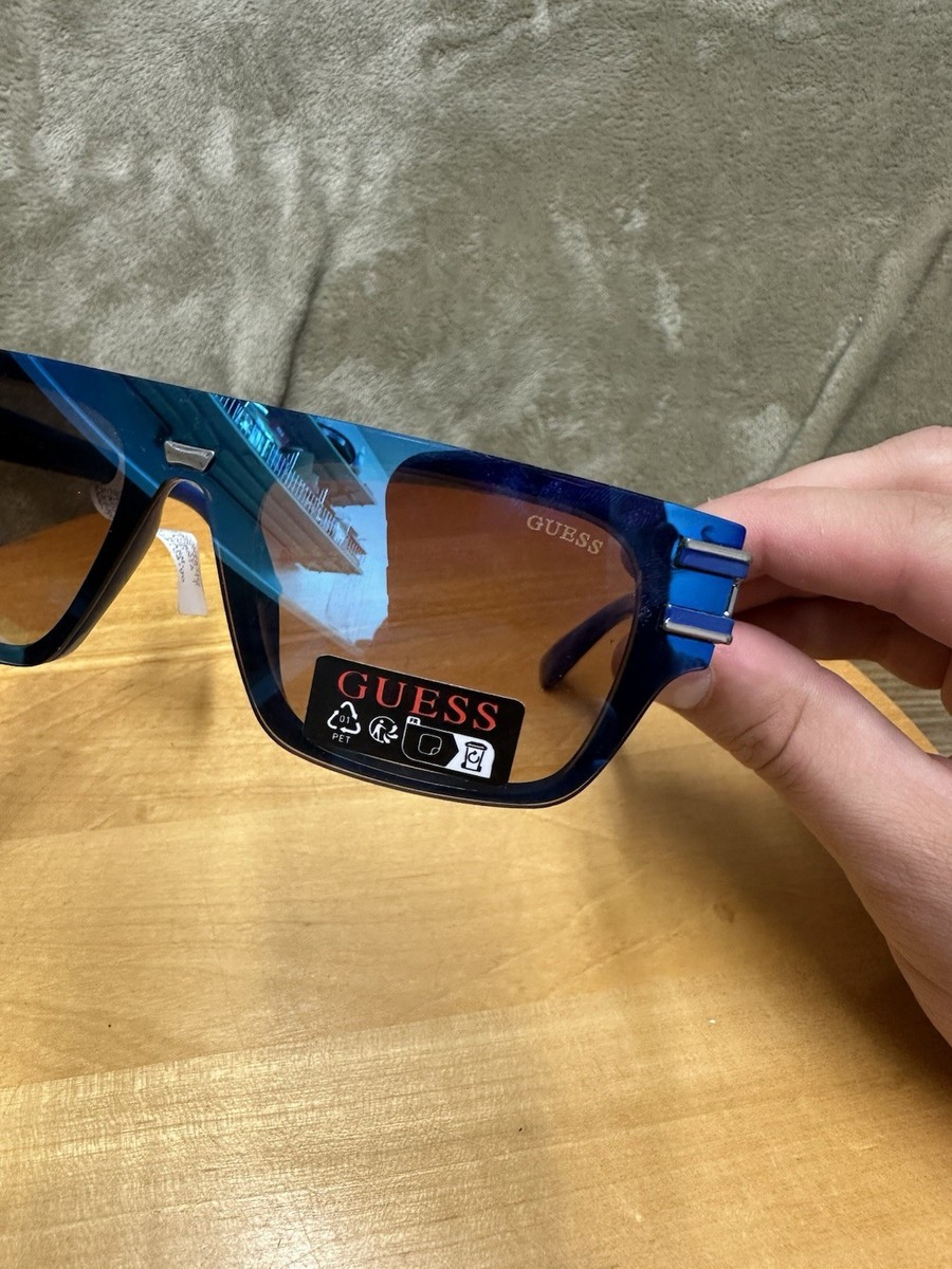 NWT GUESS Mens Sunglasses GO00061 90C 143-145 Blue | eBay