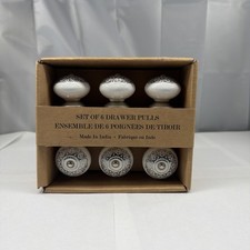 Ceramic Cabinet Knobs Cupboard Drawer Pull Set of 6