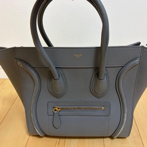 CELINE Luggage Micro Tote Bag Gray Authentic From Japan