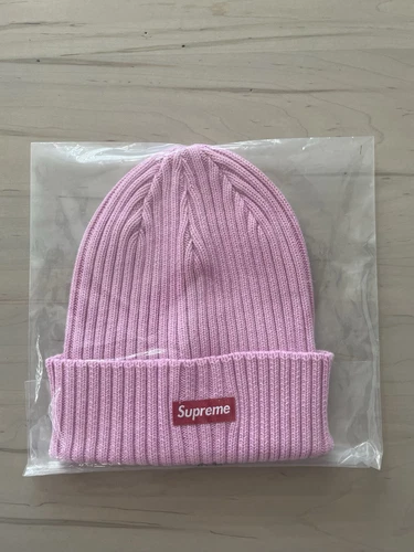 Bonnet Supreme Surteint Rose Boîte Logo SS25 Taille Unique NEUF