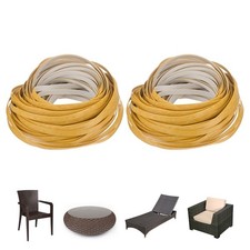 2-Pack Wicker Repair Kit, 100Ft Plastic Flat Rattan Material Gold 