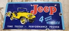 VINTAGE JEEP PORCELAIN SIGN OLD AUTO WILLYS DEALER ADVERTISING TRUCK CAR 4X4