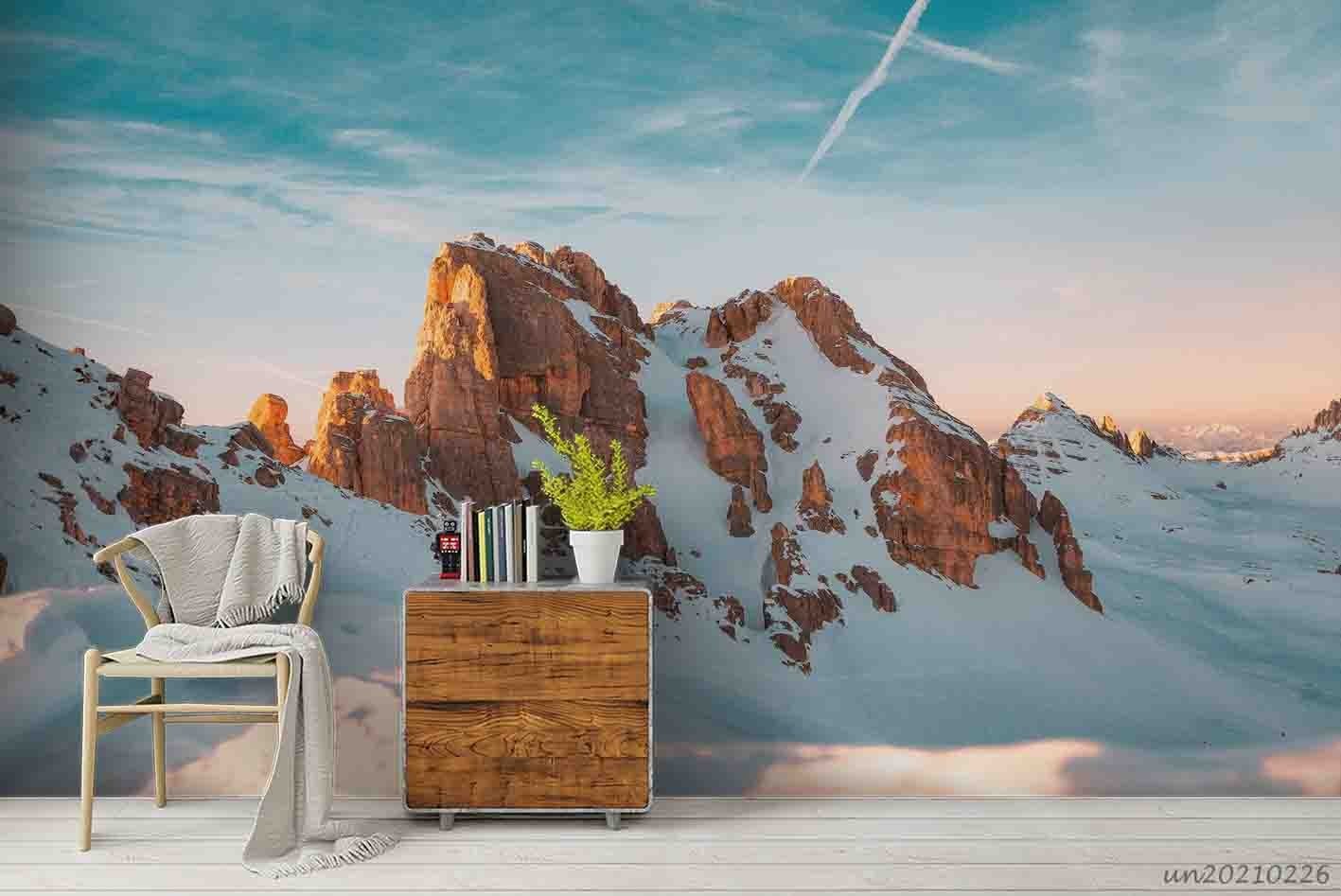 3D Sky Snow Mountain Landscape Wall Murals Wallpaper Murals Wall Sticker