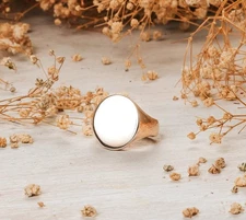 Dainty Oval Signet Ring 925 Sterling Silver Ring US Duty Free