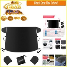 Windshield Snow Cover For Cars Trucks Vans Waterproof Windproof Sunshade Black