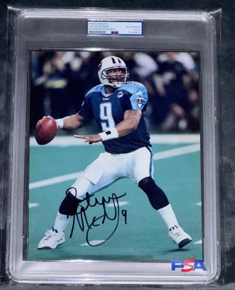 Steve McNair "Super Bowl XXXIV Game Action Photo" Signed 8x10 Autographed PSA - Image 3 of 4