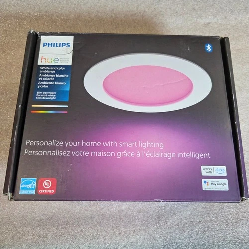 Philips Hue 579573 White & Color Ambiance 6" Slim Downlight LED Smart Light