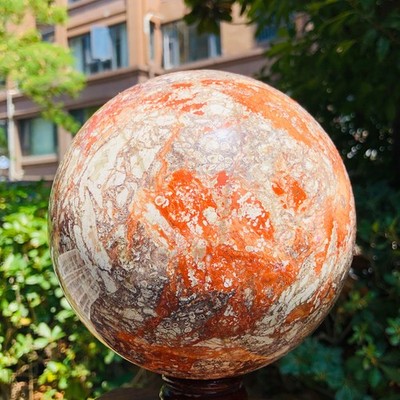 Rare 8.16LB Natural Colorful Agate Quartz Crystal Ball Reiki Healing 800