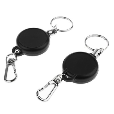 Packung mit 2 Stück Schwerlast Einziehbar Schlüsselanhänger 3,6\'' Stahl