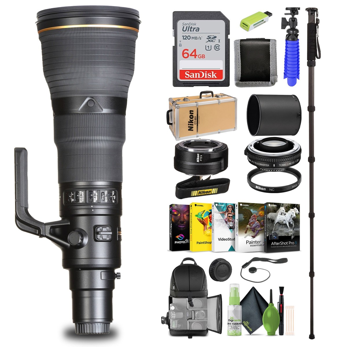 Nikon - AF-S NIKKOR 800mm f/5.6E FL ED VR Super-Telephoto Lens for