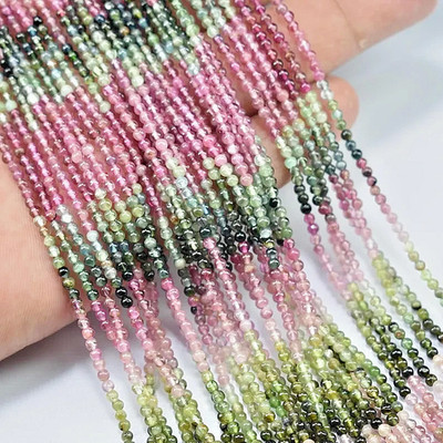 AAA Natural Multi Tourmaline Beads 2.5mm Smooth Round 14'' Plain Strand Gift