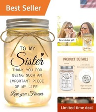Sister Gifts - Mason Jar Night Lights with Warm Lights for Sisters, Unique Gi...