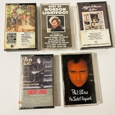 Classic Rock Cassette Tape Lot Phil Collins Billy Joel CCR Gordon Lightfoot