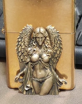 1 piece Lighter accessories Brass Sexy Angel girl DIY sticker