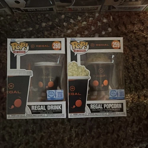 Funko Pop Vinyl Regal Cinemas Popcorn And Cup Exclusive Pop Vinyl NEW COMPLETE