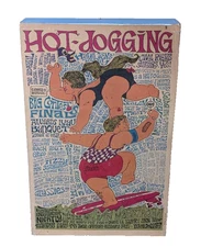 John Hitesman 1963 MCM Surfer LITHOGRAPH PRINT "HOT DOGGING"  POP ART POSTER